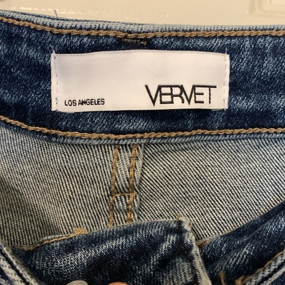 Vervet Los Angeles Amber Mid-rise Skinny Blue Distressed Jeans NWT Size 32 - Picture 3 of 9